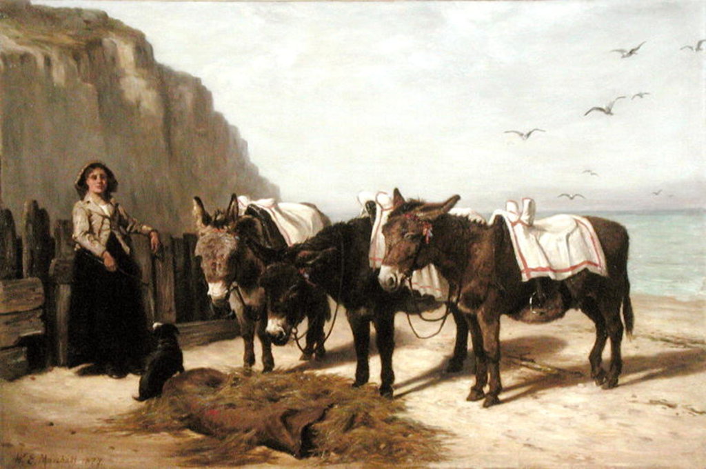 Detail of Waiting for Hire, 1877 by William Elsob Marshall