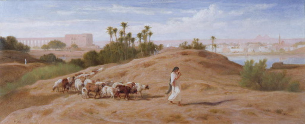 Detail of A Goat Herd near Cairo by Frederick Goodall