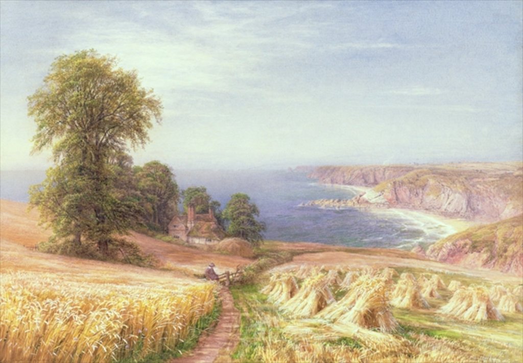 Detail of Harvest time by the Sea, 1881 by Edmund George Warren