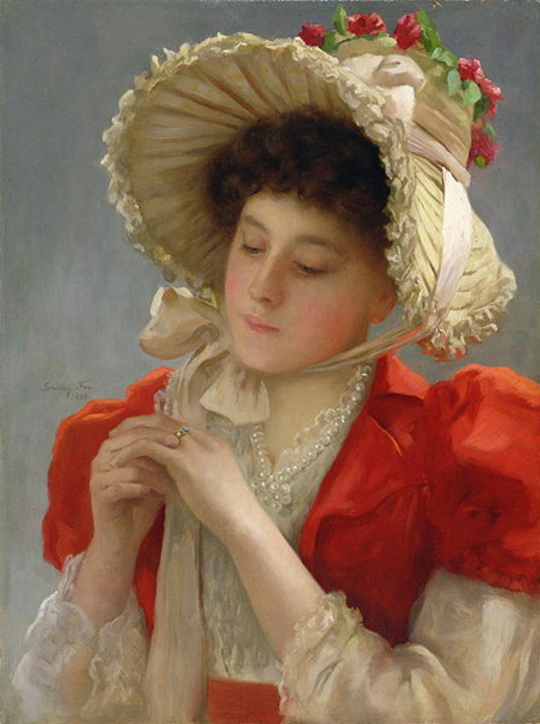Detail of The Engagement Ring, 1898 by John Shirley Fox