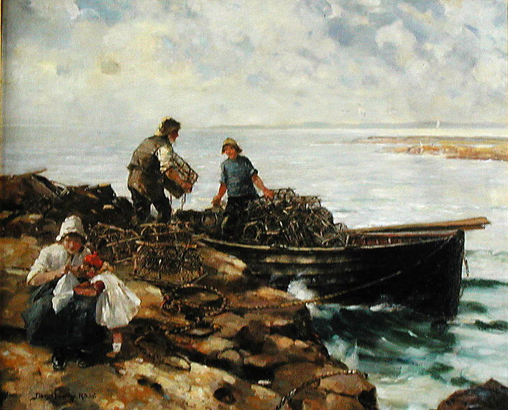 Detail of Loading Lobster Pots, c.1900 by David Fulton