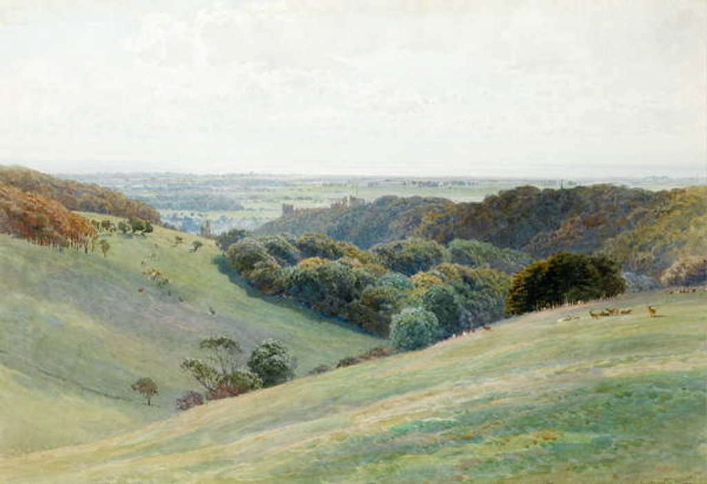 Detail of Arundel Castle from the Deer Park, Sussex, 1884 by Henry Sutton Palmer