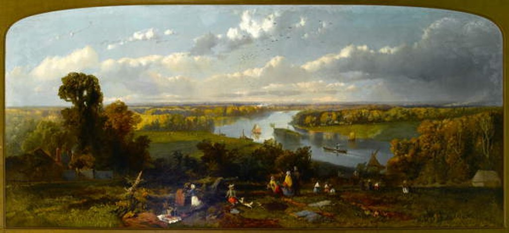 Detail of Picnic on Richmond Hill overlooking the River Thames, Surrey by William E. Jones