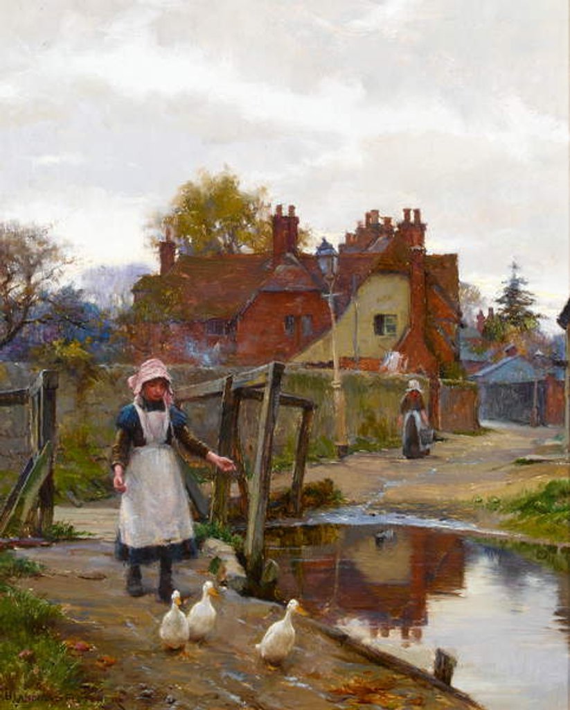 Detail of Driving Home the Ducks by the Old Bridge, Abingdon by William Teulon Blandford Fletcher