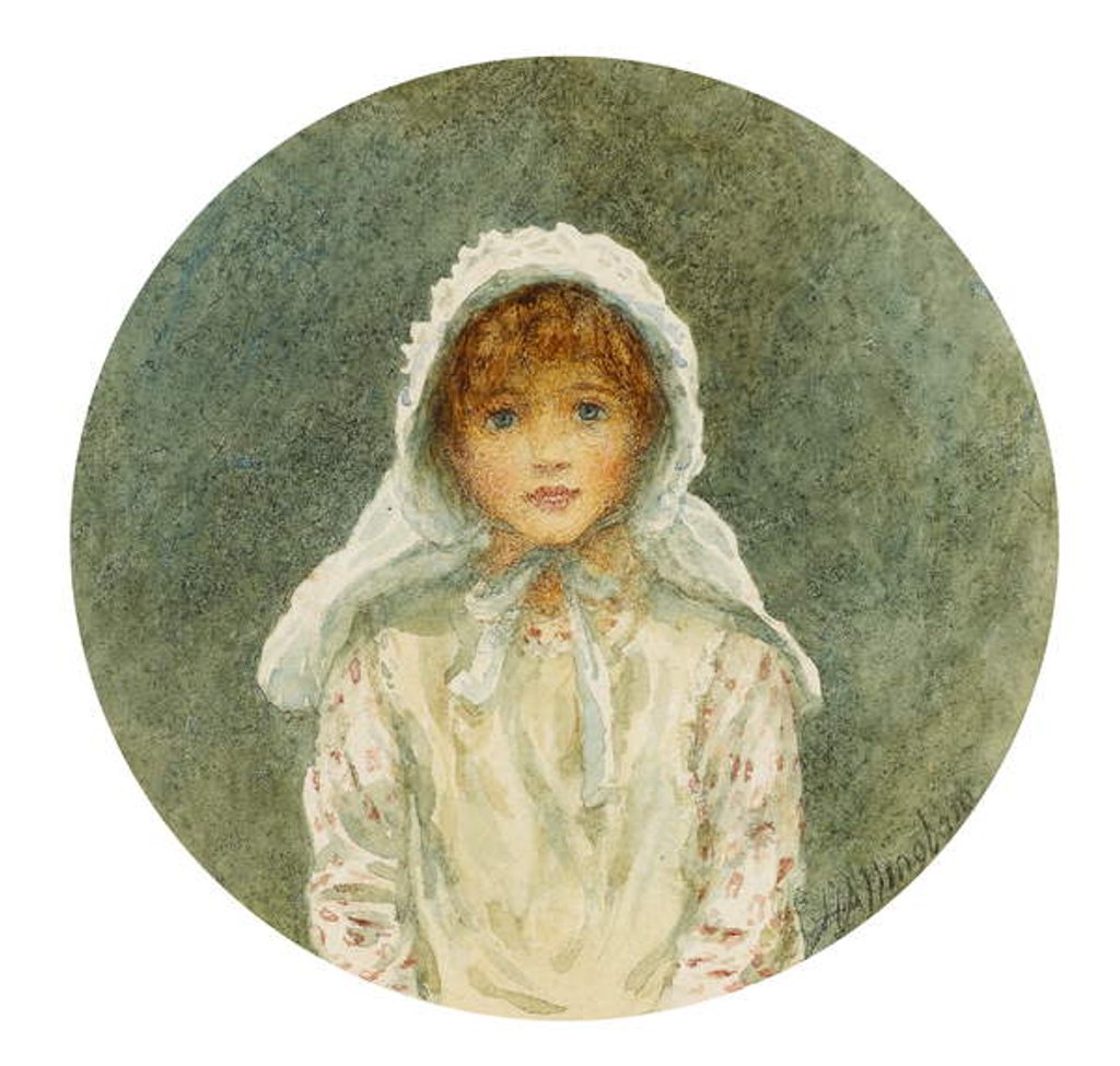 Detail of Portrait study of Kitty by Helen Allingham