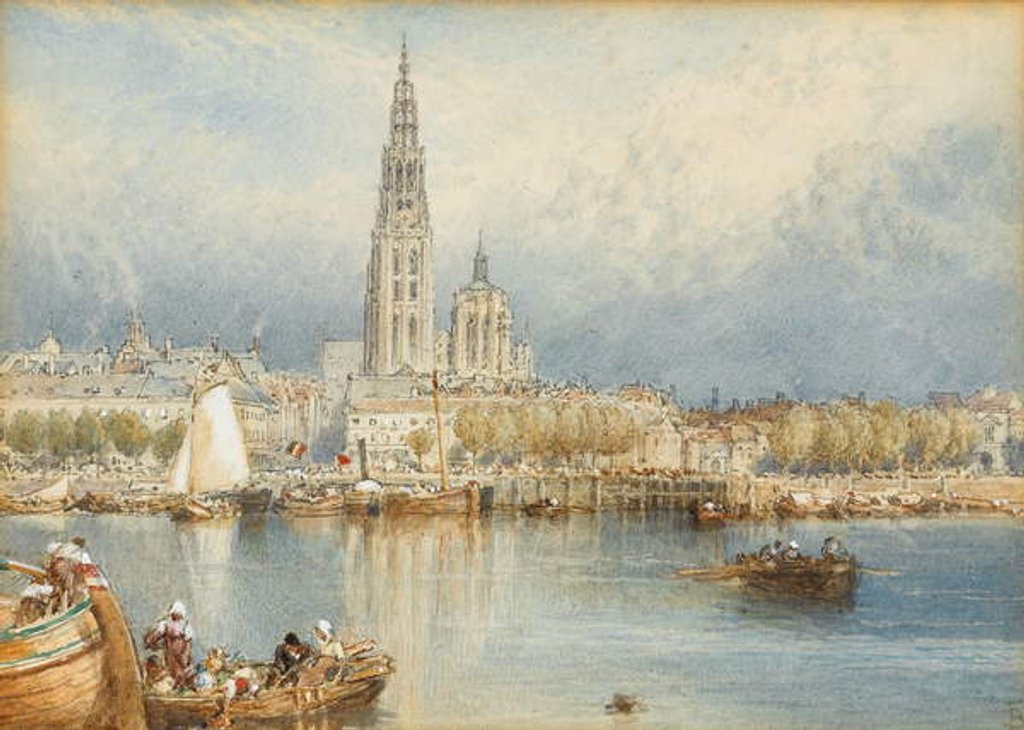 Detail of A View on the Rhine by Myles Birket Foster