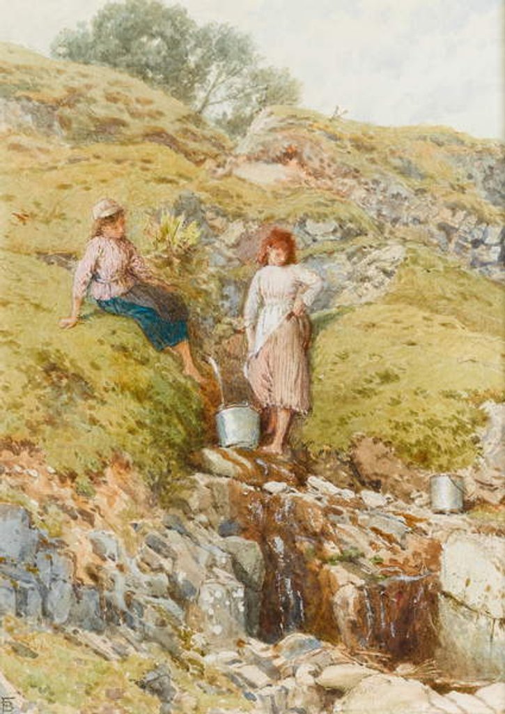 Detail of A Highland Burn by Myles Birket Foster
