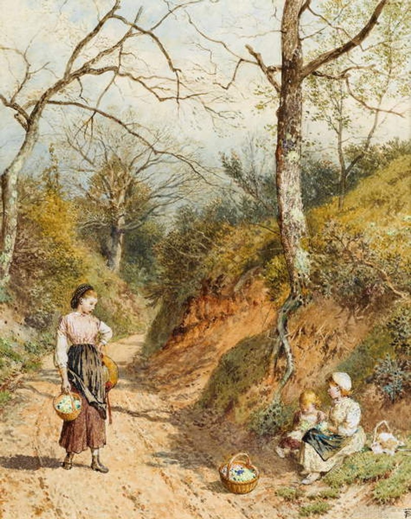 Detail of Primrose Gatherers by Myles Birket Foster