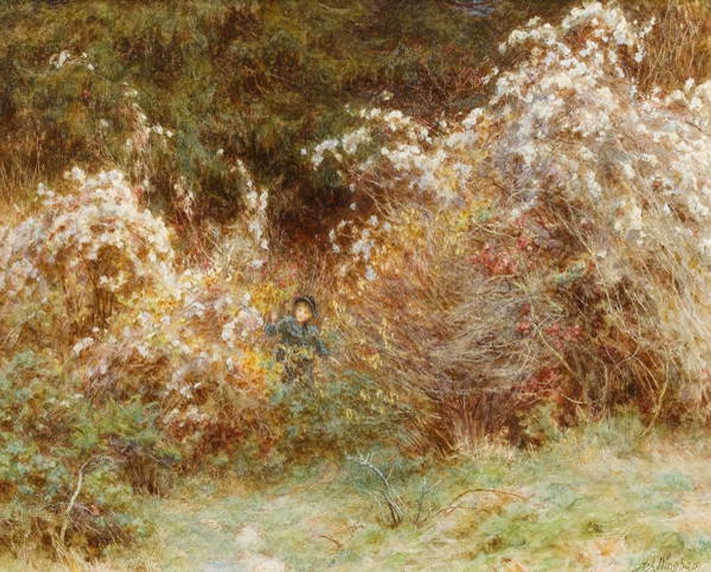 Detail of Traveller's Joy: A Surrey Hedgerow by Helen Allingham