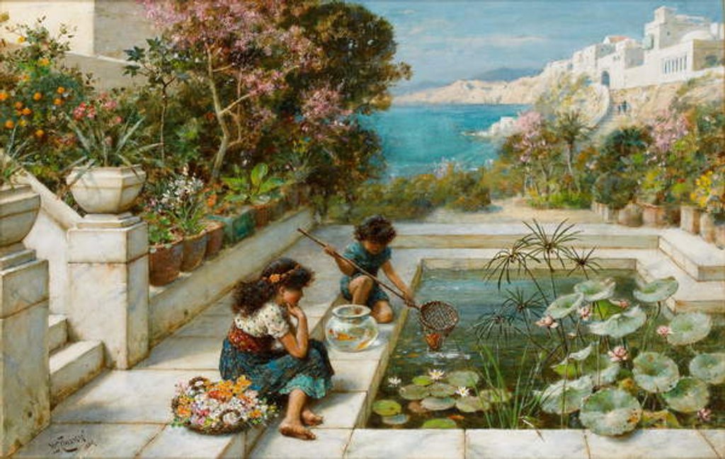 Detail of Golden Hours in Olden Times, 1889 by William Stephen Coleman