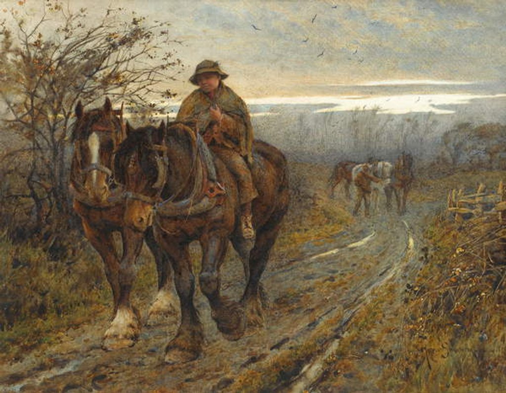 Detail of Weary Beasts Returning frae the Plough, 1894 by Joseph Harold Swanwick