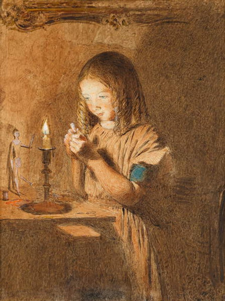 Detail of Threading a Needle: The Young Seamstress, c.1845 by William Henry Hunt