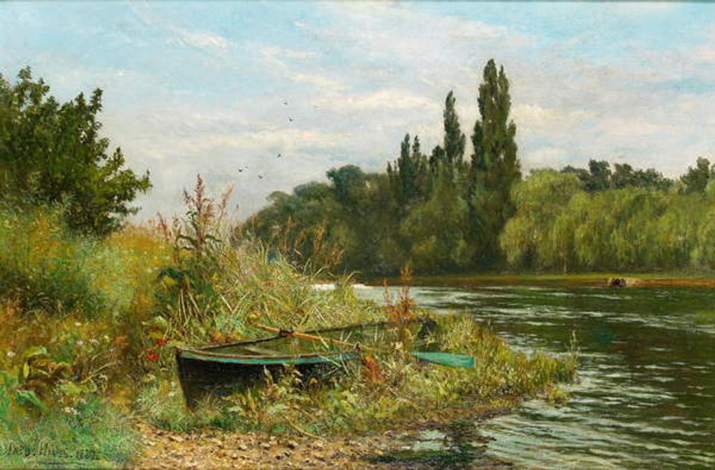 Detail of A Quiet Spot on the River Thames, 1882 by Fred Hines