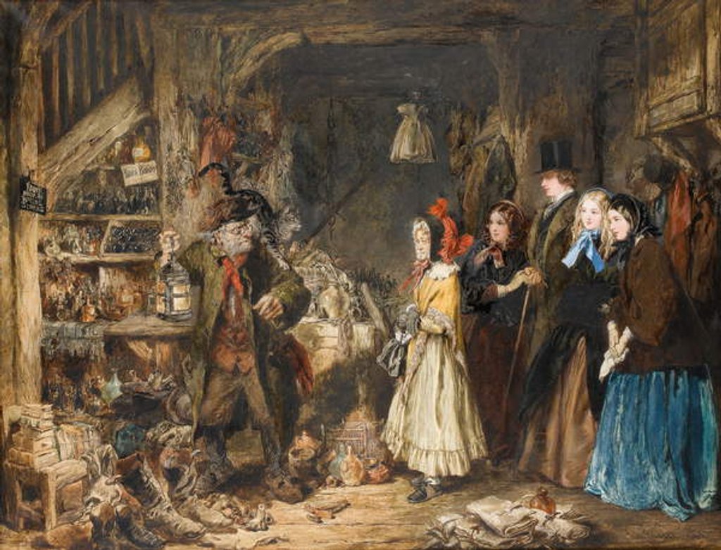 Detail of Miss Flite introduces the Wards in Jarndyce to Krook, The Lord Chancellor by John Gilbert