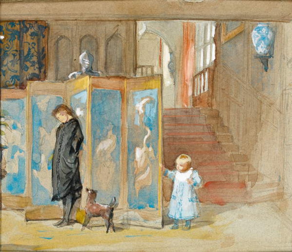 Detail of Study for a Portrait of Frederica with Screen, c.1878 by Frederick Goodall