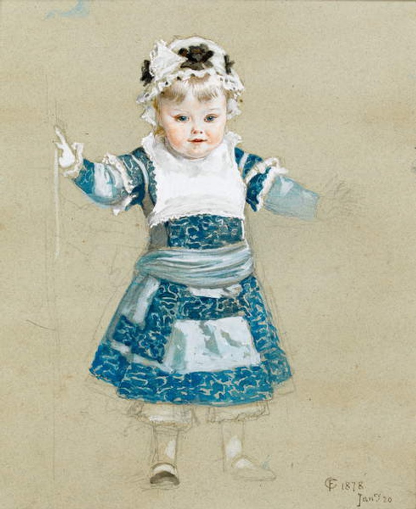 Detail of Frederica in her party dress, 1878 by Frederick Goodall