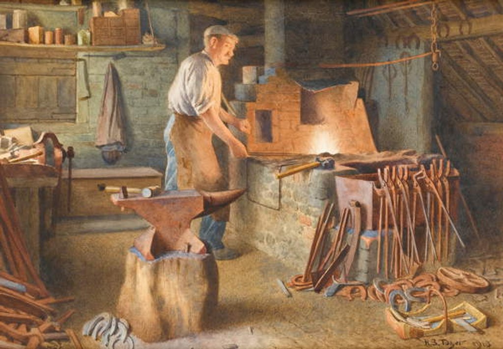 Detail of The Village Blacksmith, 1918 by Henry Spernon Tozer