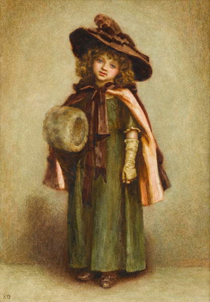 Detail of Ready to go out: The Girl with the Muff by Kate Greenaway