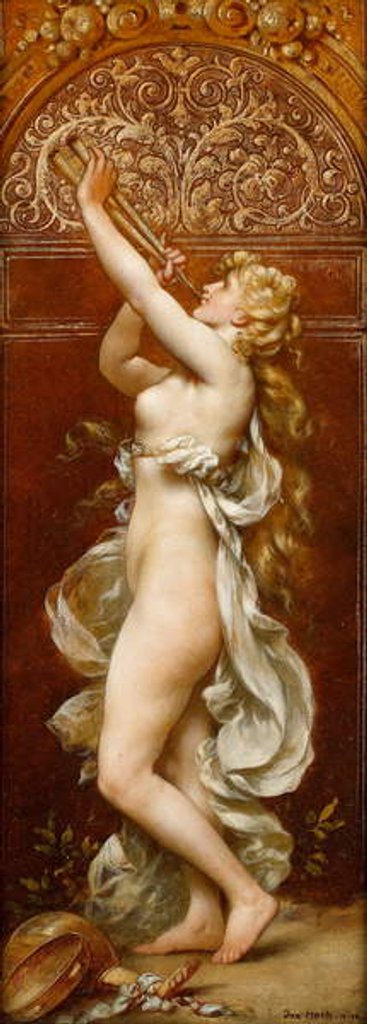 Detail of Music: A Decorative allegorical panel by Daniel Hock