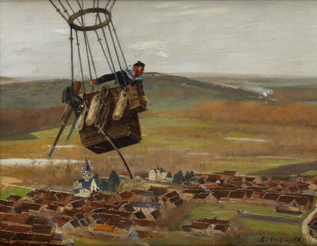 Detail of A French Military Balloonist, 1880s by Raoul-Joseph Arus