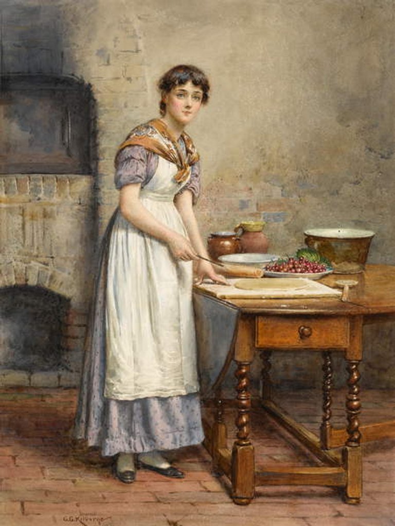 Detail of Making a Cherry Pie by George Goodwin Kilburne