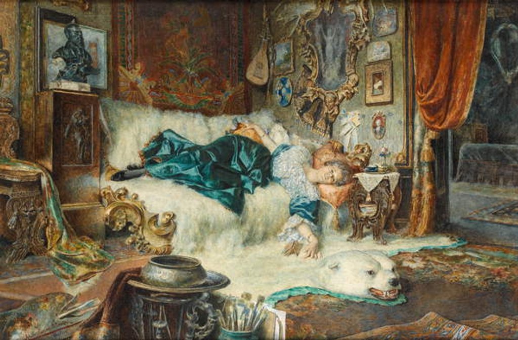 Detail of A Flirtatious Model in my Studio by Artruro M. Calvin