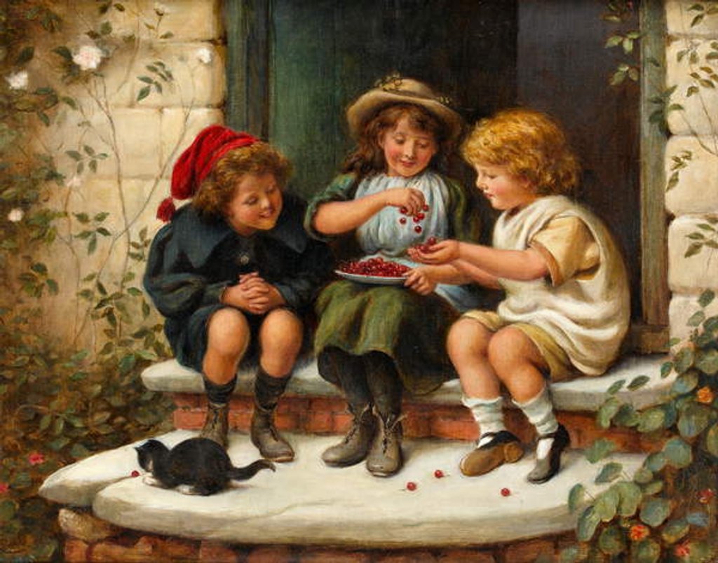 Detail of Sharing the Cherries, 1897 by Joseph Clark