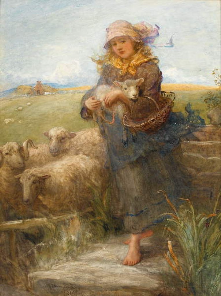 Detail of The Shepherdess by Robert Thorne-Waite