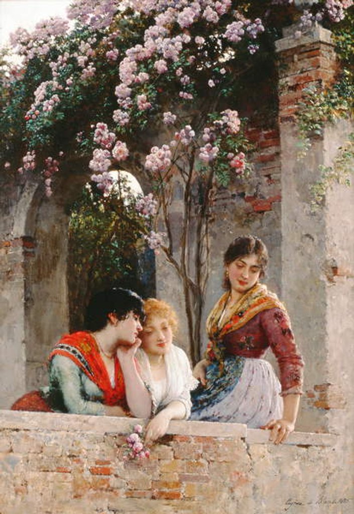 Detail of On the Terrace by Eugen von Blaas