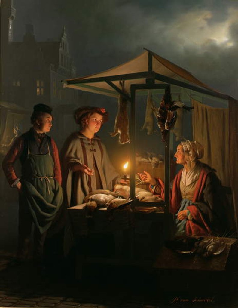 Detail of The Game Seller by Petrus van Schendel
