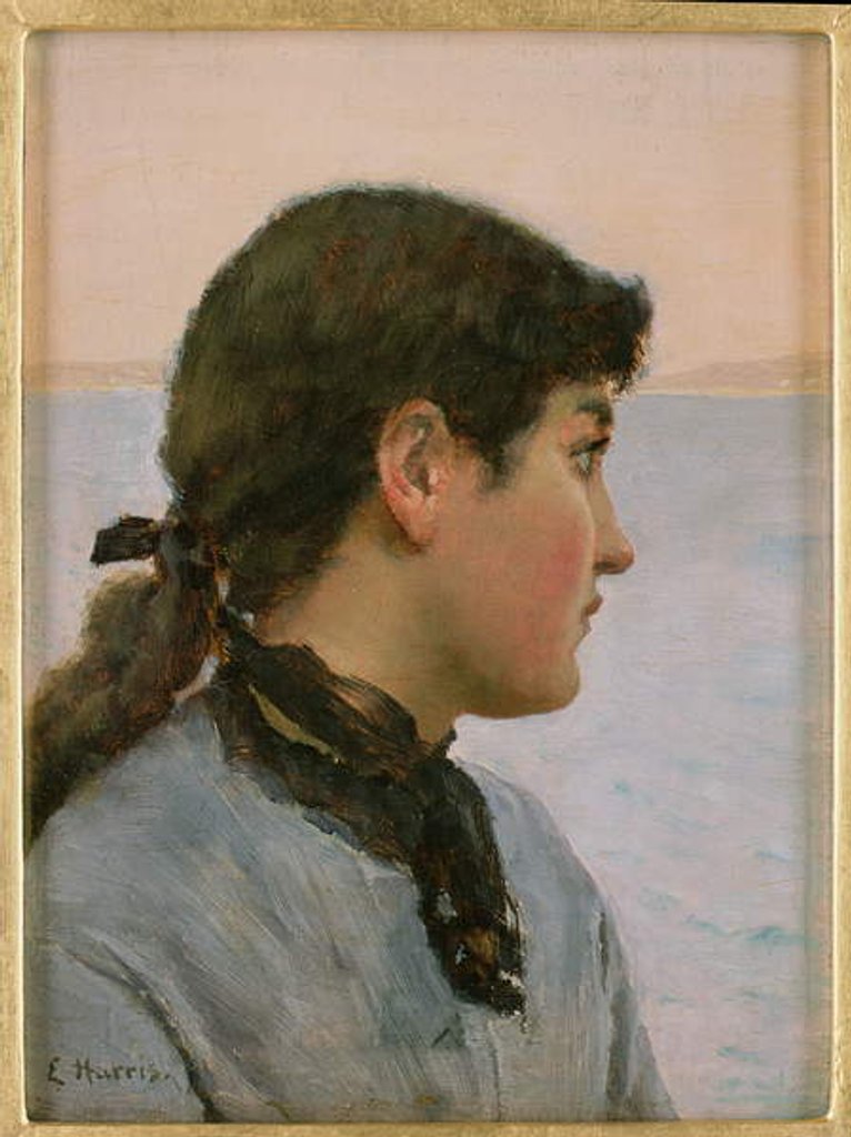 Detail of A Fishergirl, Newlyn by Edwin Harris