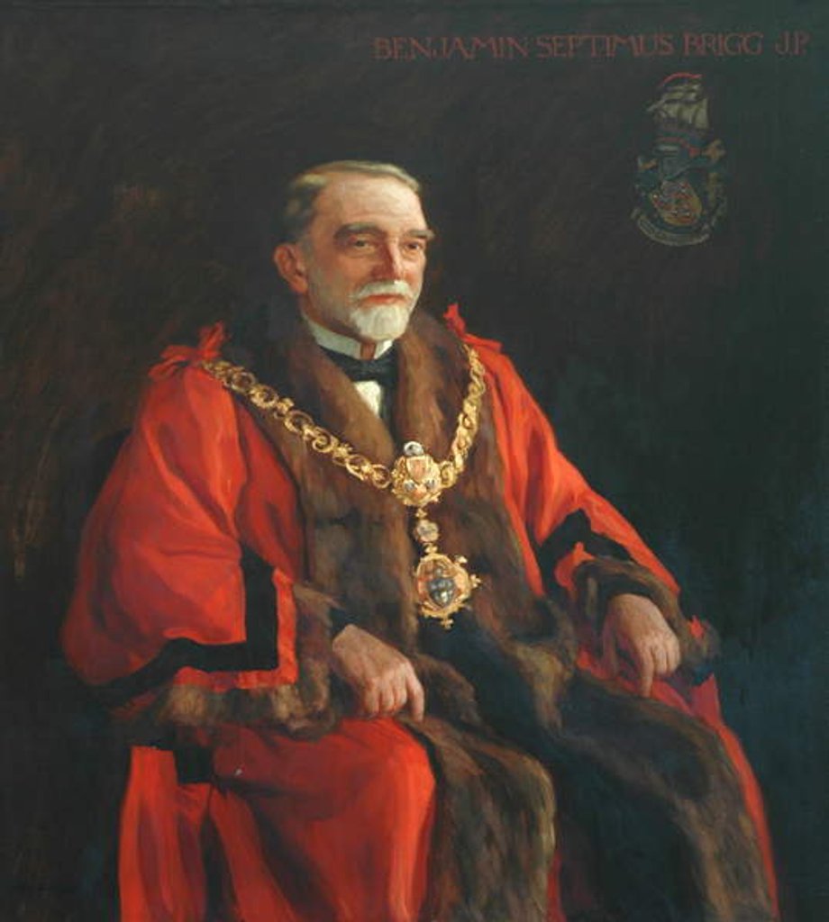 Detail of Benjamin Septimus Brigg, First Mayor of Keighley by Frederick Stead