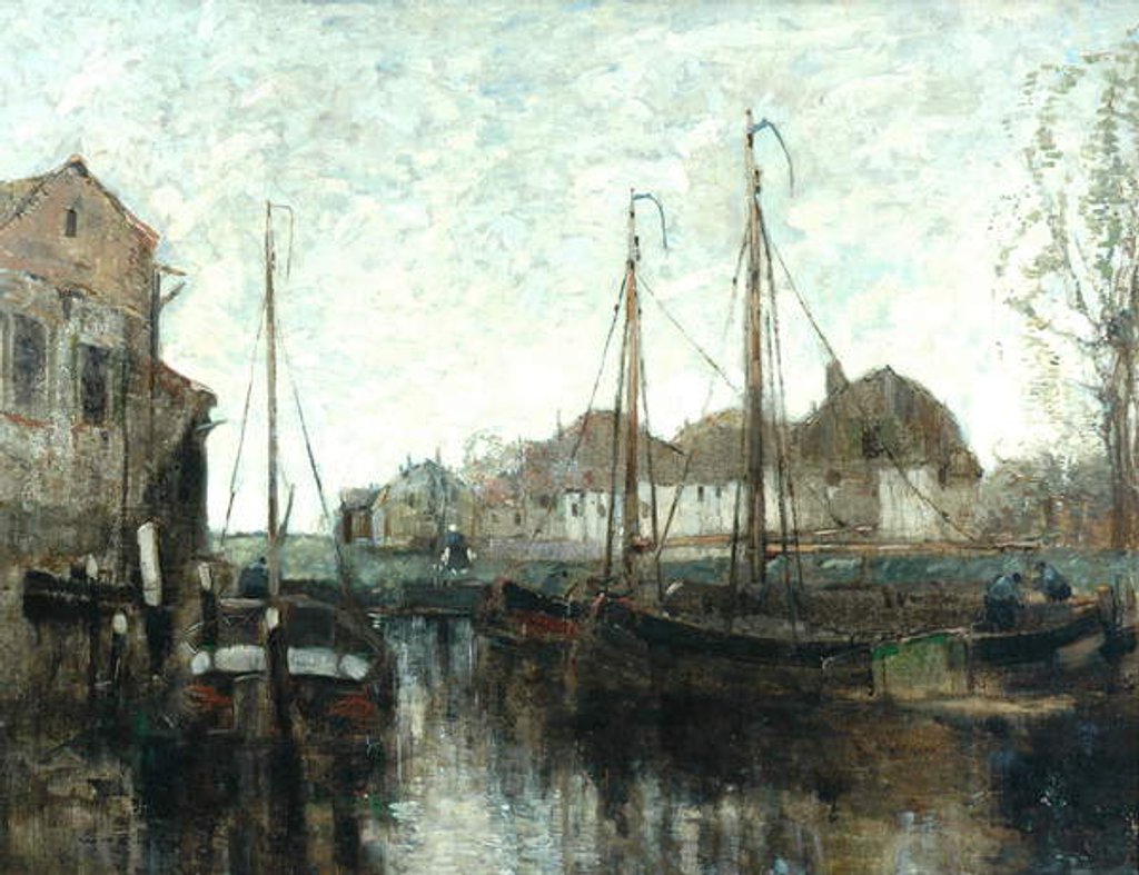 Detail of A Dutch Canal by William Alfred Gibson