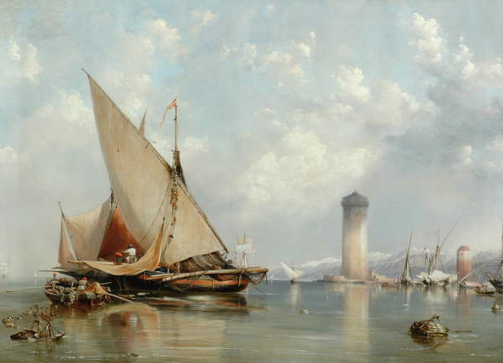 Detail of Off the Coast of Leghorn, 1848 by Edward William Cooke