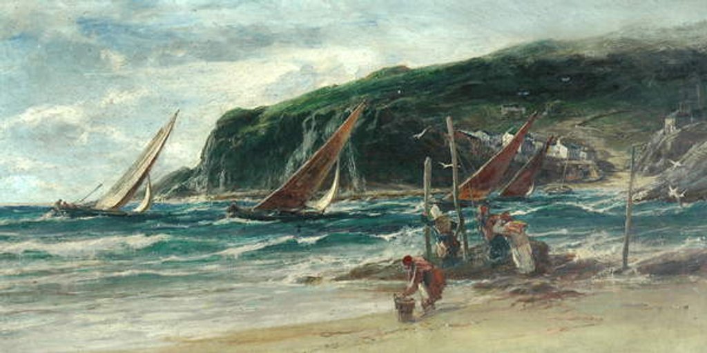 Detail of On the Yorkshire Coast, a Breezy Day by Edwin Ellis