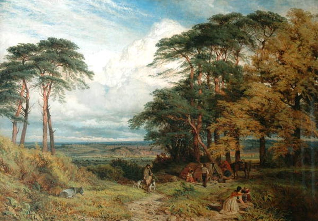 Detail of The Gypsy's Encampment and Nottingham from Wilford Hill, 1853 by Henry Dawson