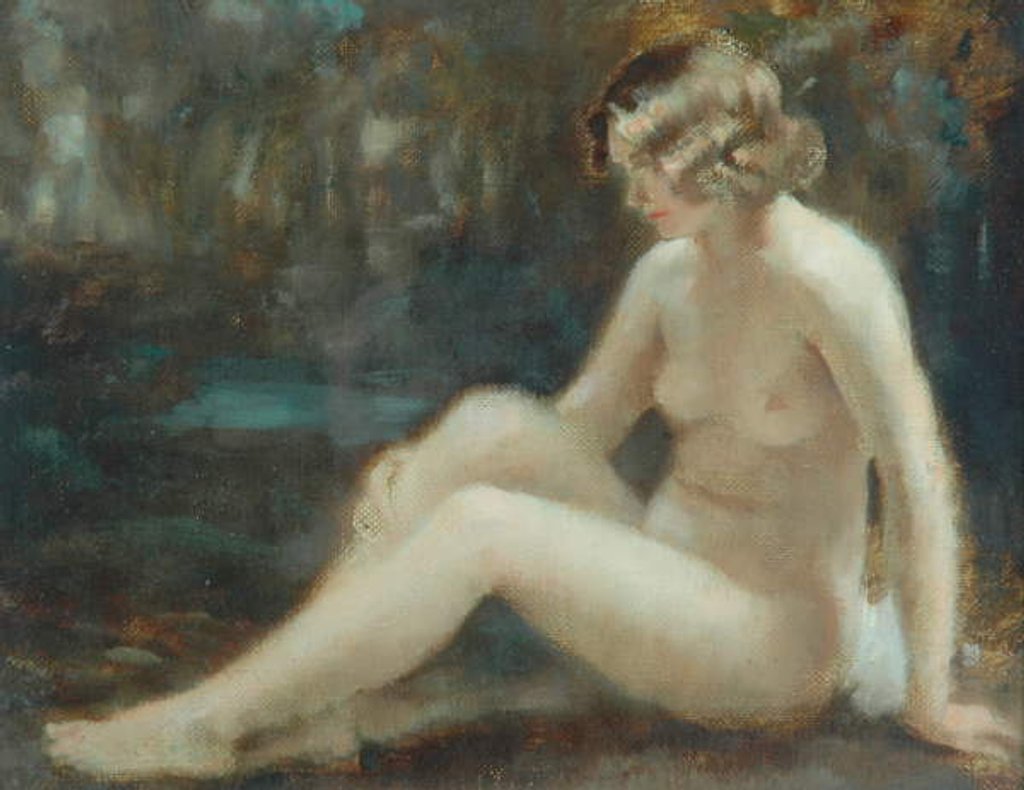 Detail of A Pool in the Wood by Ernest Leopold Sichel