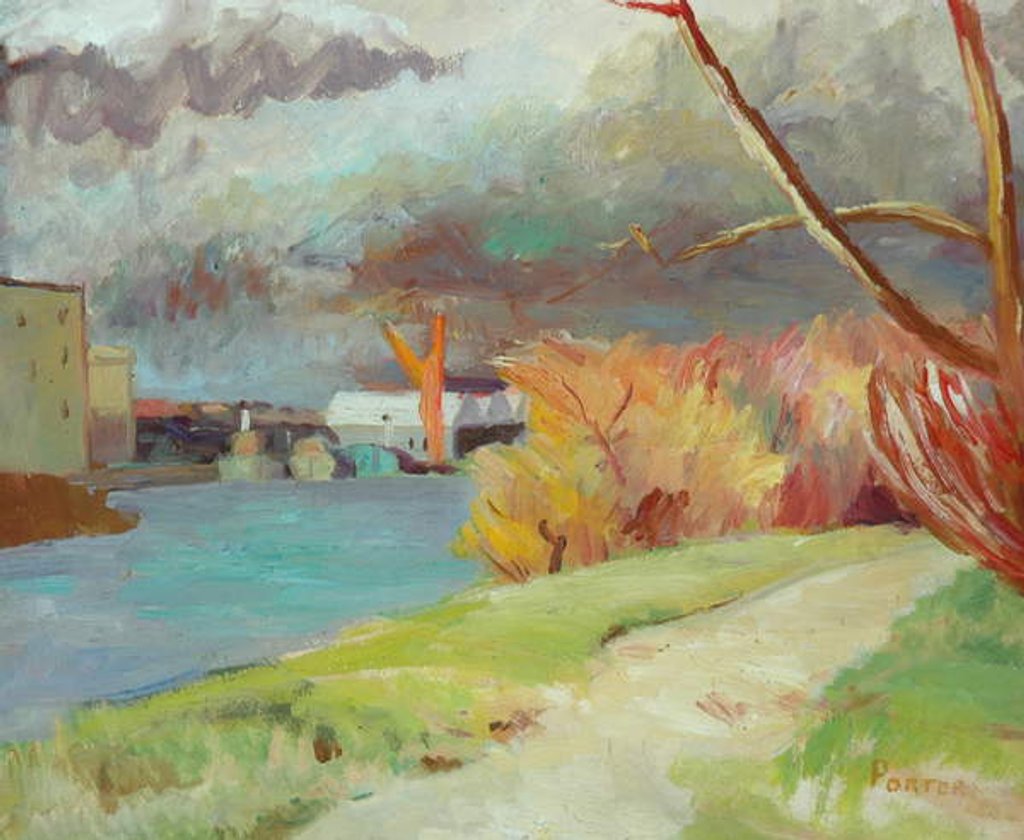 Detail of The River at Kew by Frederick James Porter