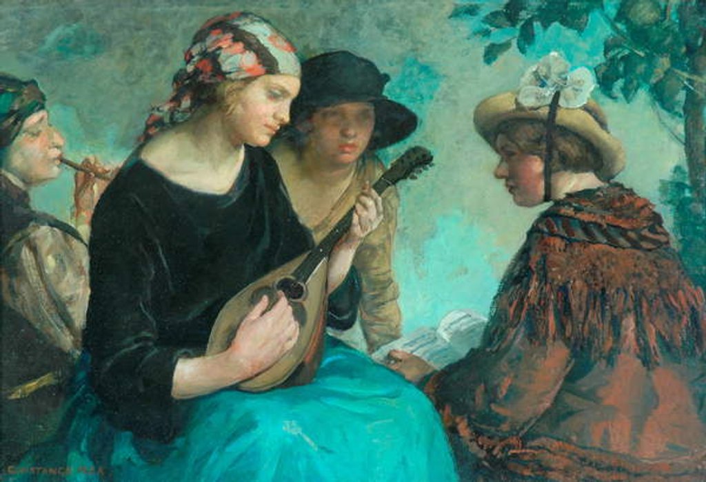 Detail of Girl with a Mandolin by Constance Rea