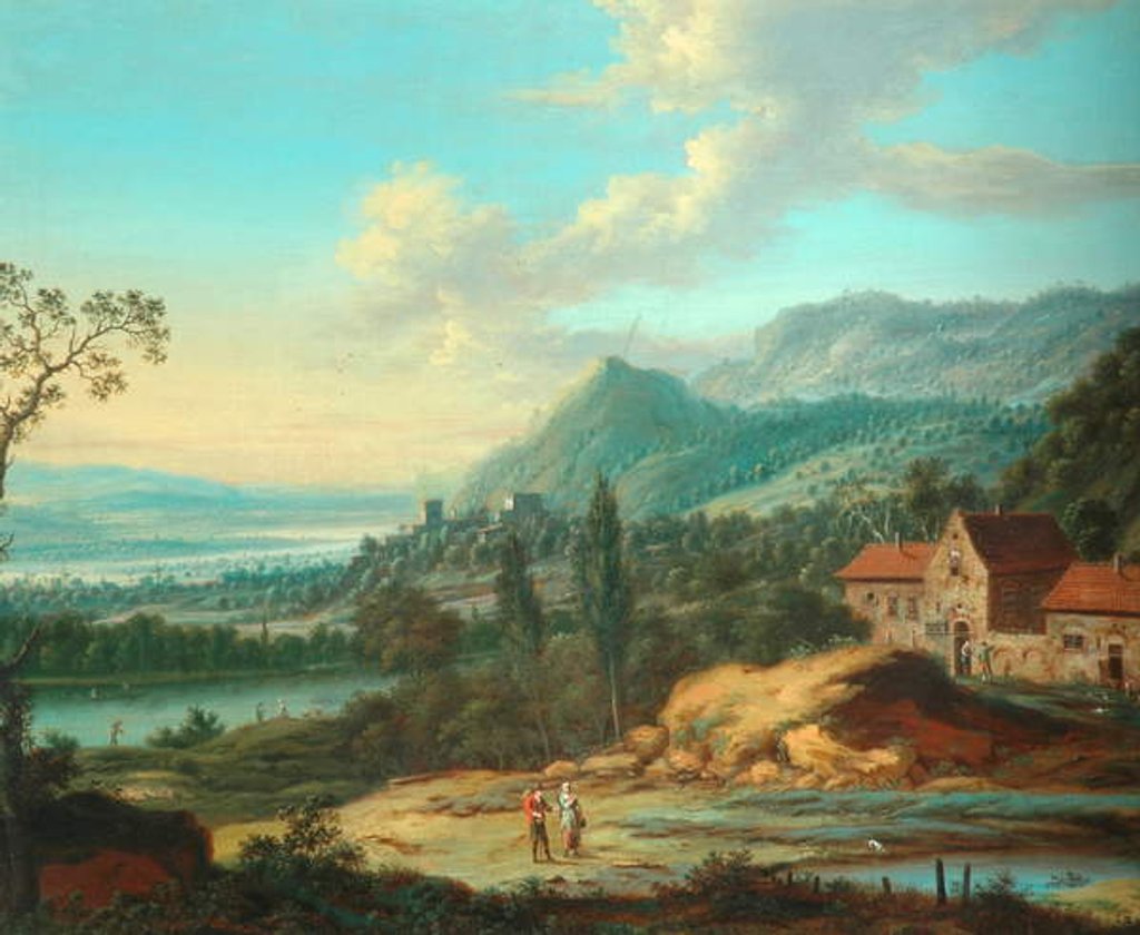 Detail of Continental Landscape, 1762 by Johann Christian Vollerdt or Vollaert