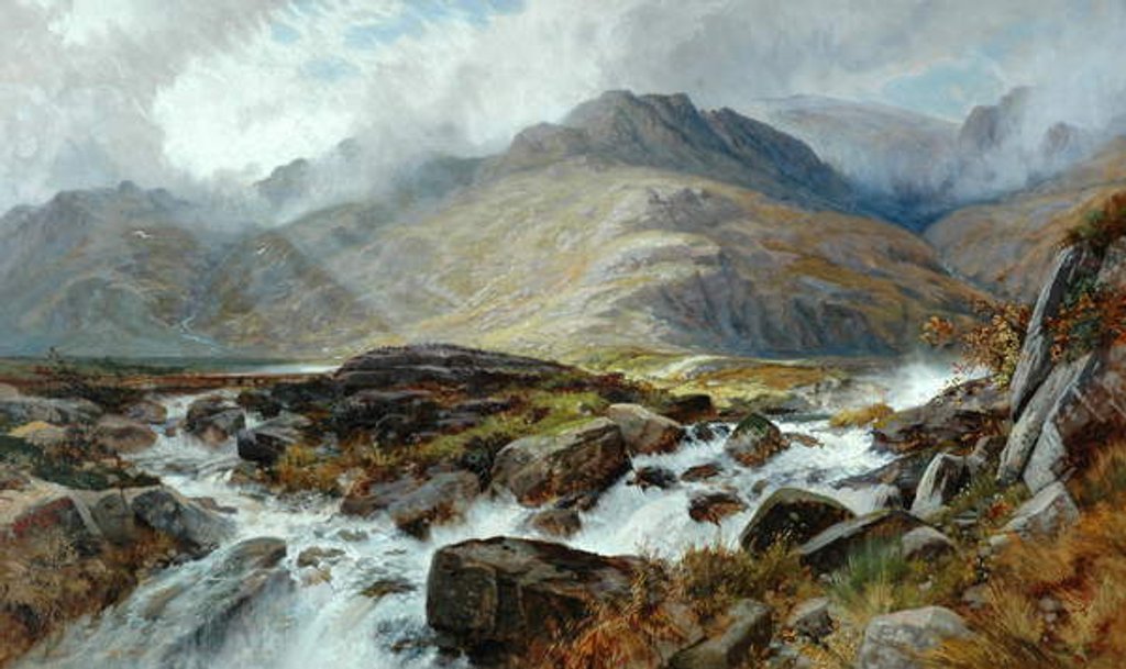 Detail of The Glyder Fawr from Pen-Y Ben Glog, 1876 by Edwin Pettitt