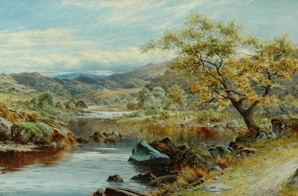 Detail of The Lledr Valley, Capel Curig by William Henry Mander