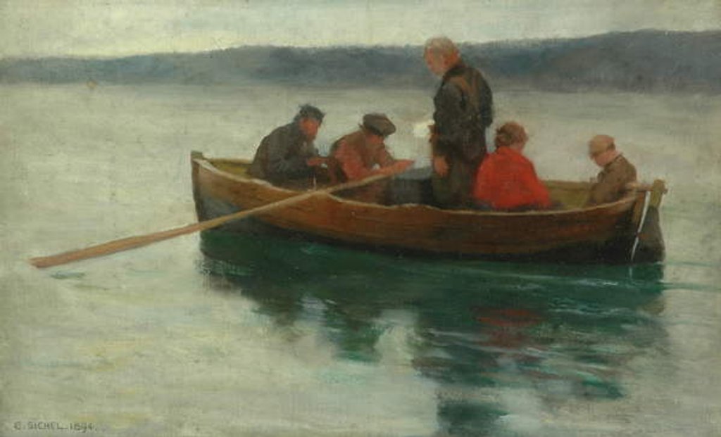 Detail of Study for 'A Child's Funeral in the Highlands', 1894 by Ernest Leopold Sichel