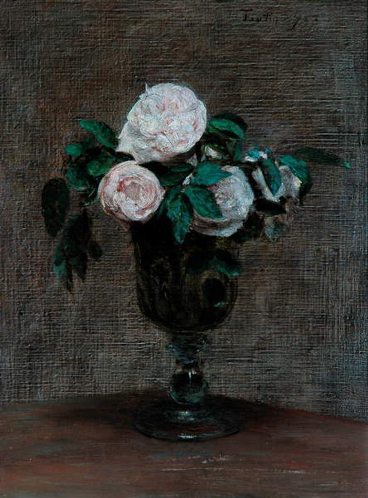 Detail of Study of Roses, 1872 by Ignace Henri Jean Fantin-Latour