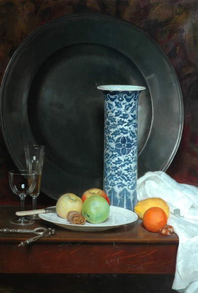 Detail of Still Life by Ernest Leopold Sichel
