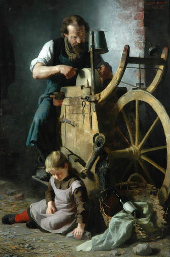 Detail of The Knife Grinder, 1890 by August Muller