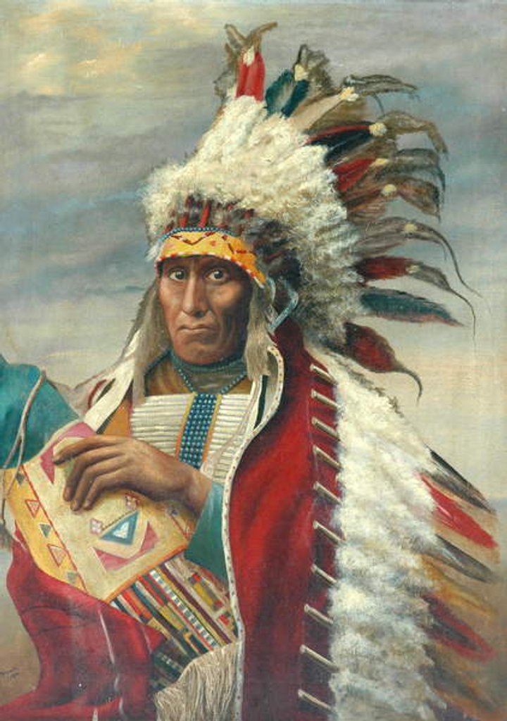 Detail of American Indian, 1910 by R. Russell