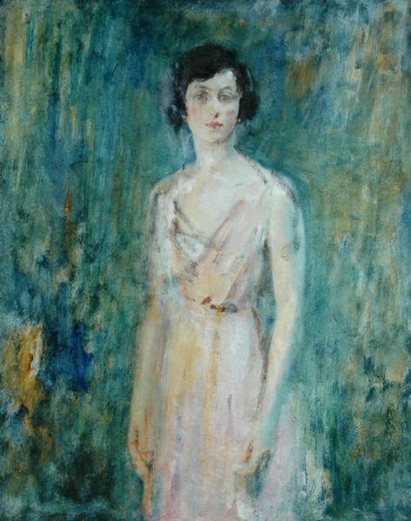 Detail of Lady in a Pink Dress by Ambrose McEvoy