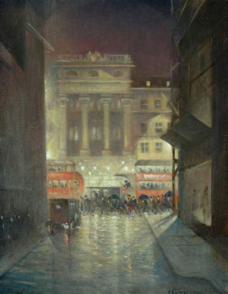 Detail of The Strand by Night, c.1937 by Christopher Richard Wynne Nevinson
