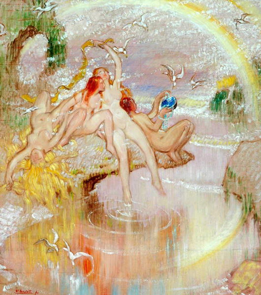 Detail of Romantic Idyll, 1920 by William Shackleton